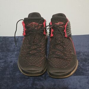 Jordan Black and Red Logo Sneakers